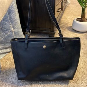 Tory Burch Black Saffiano Leather Robinson Tote